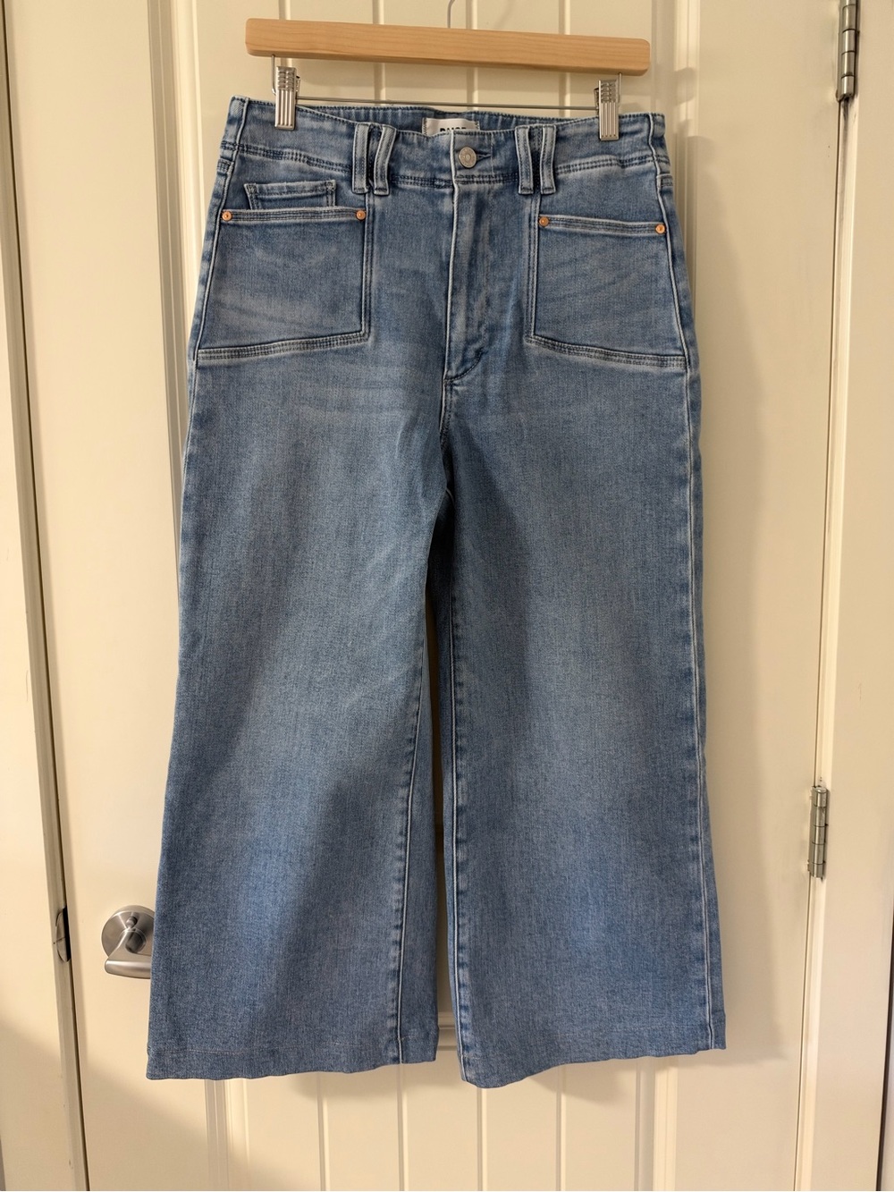 PAIGE Anessa Light Blue Wide-Leg High-Rise Jeans